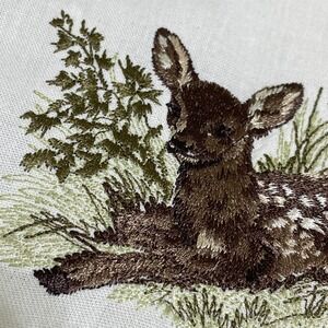 Vtg 70s Women's Size 44/XL Embroidered Shirt cotton embroidered Deer 🦌 Hunting